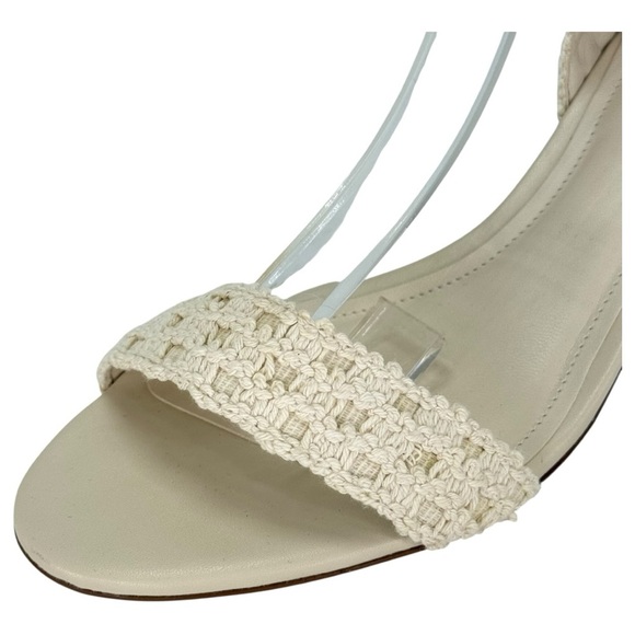 Arezzo Brynn Cream Crochet Womens Mid Heel Sandals Size 9.5M - Picture 8 of 16